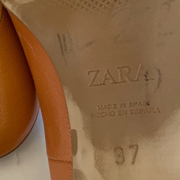 ZARA MARY JANE STRAP HEEL MADE IN SPAIN IN ORANGE ALTERNATIVE VINTAGE HEEL SHOES - Picture 13 of 16